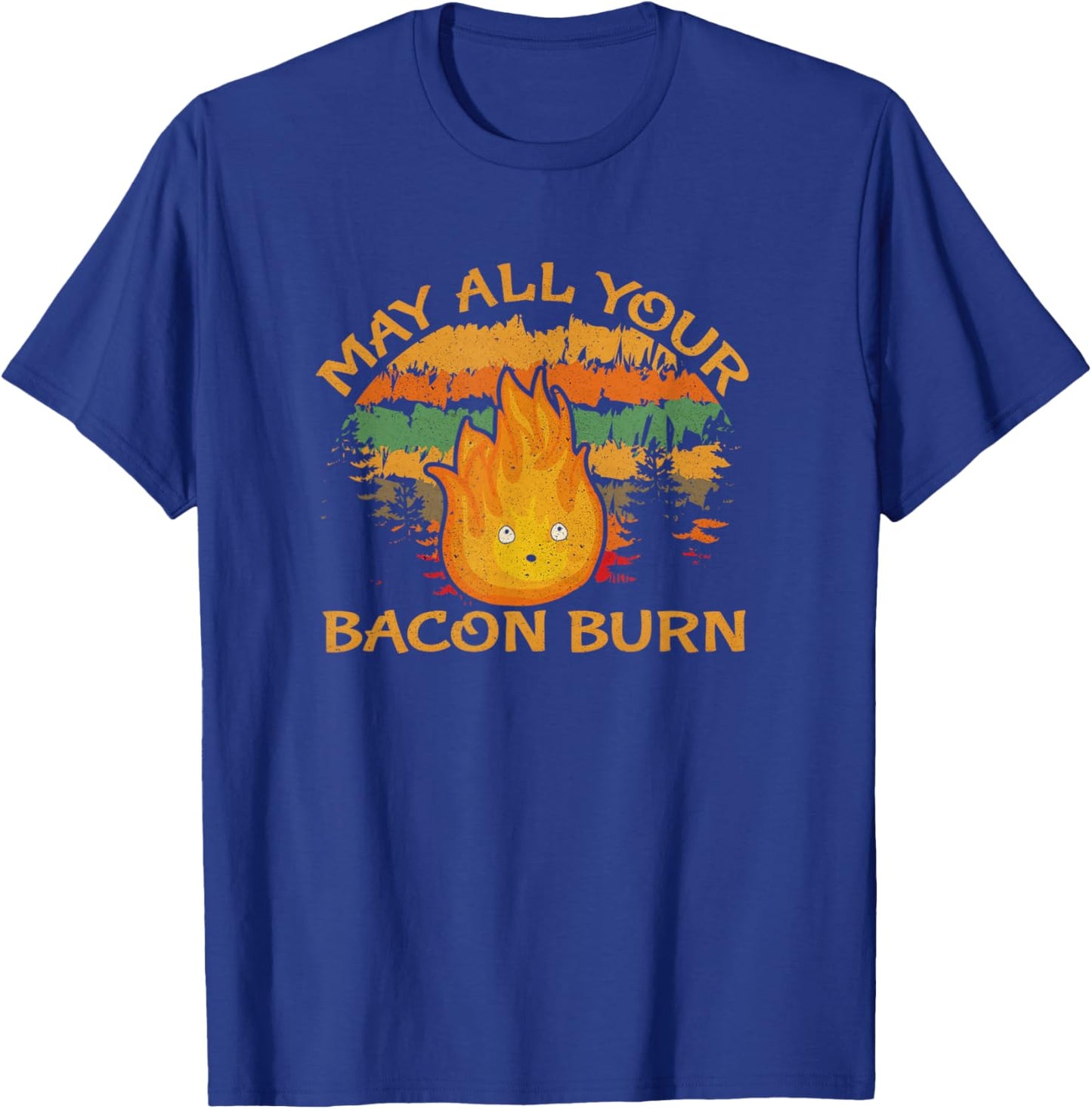 Retro Vintage Food Pun May All Your Bacon Burn Foodie T-Shirt - T-Shirt | Royal