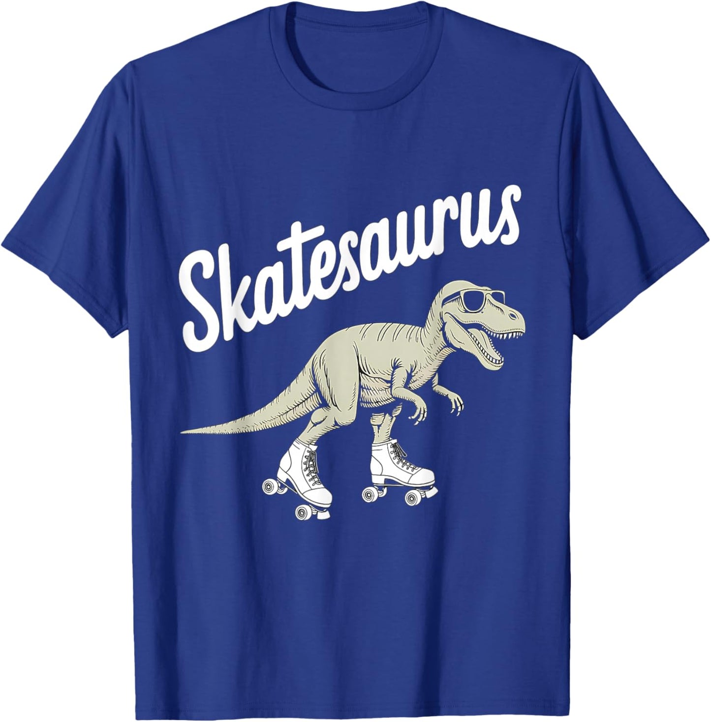 Roller Skating Dinosaur T-Rex Skate Dino Funny Roller Skater T-Shirt - T-Shirt | Royal