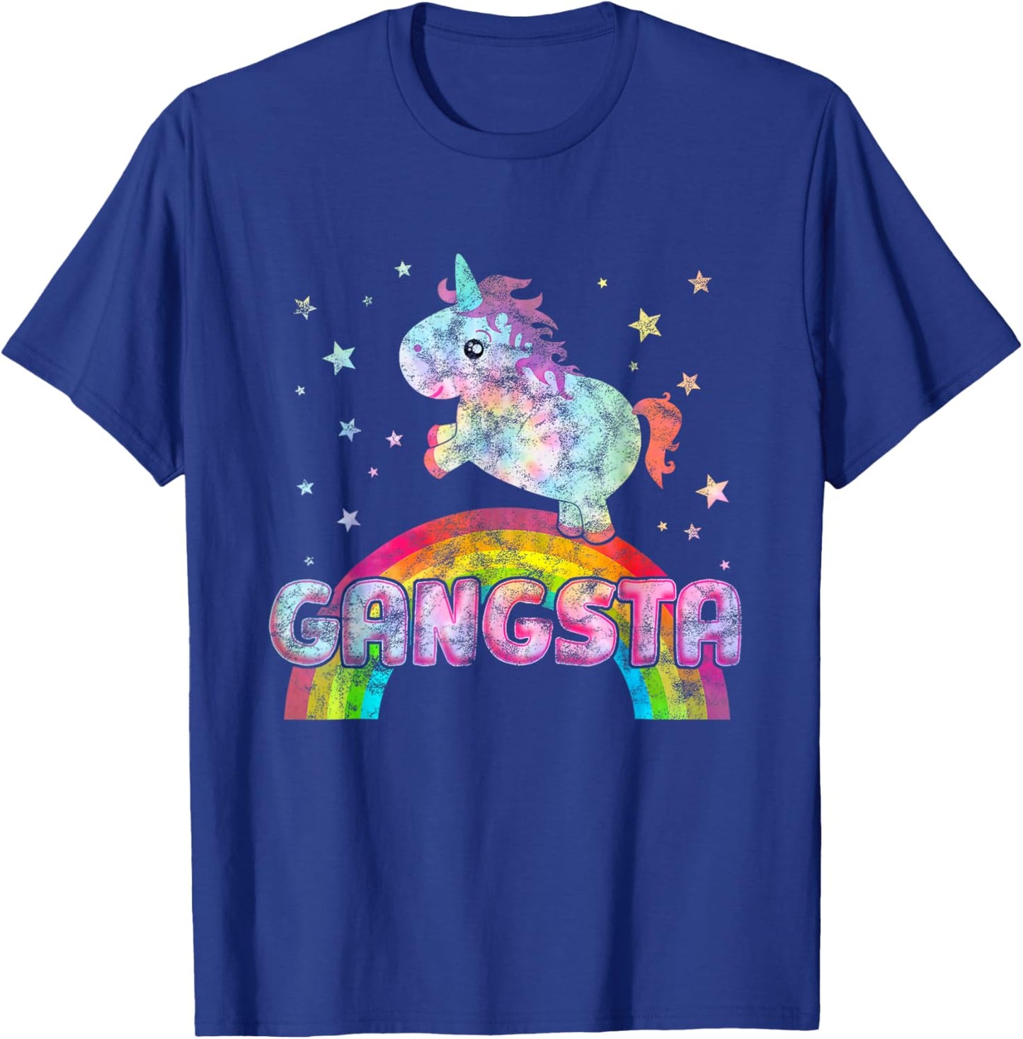 Funny Ironic Cool Unicorn Gangsta Rap Music Festival Tie Dye T-Shirt - T-Shirt | Royal
