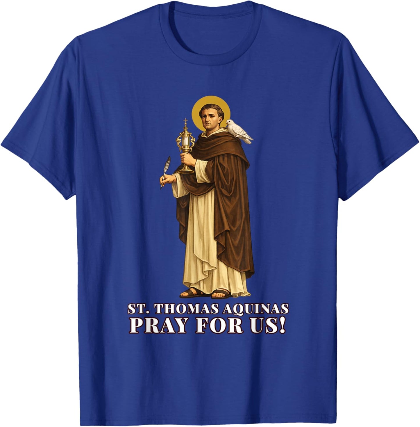 Catholic Devotion to St. Thomas Aquinas in Corpus Christi T-Shirt - T-Shirt | Royal