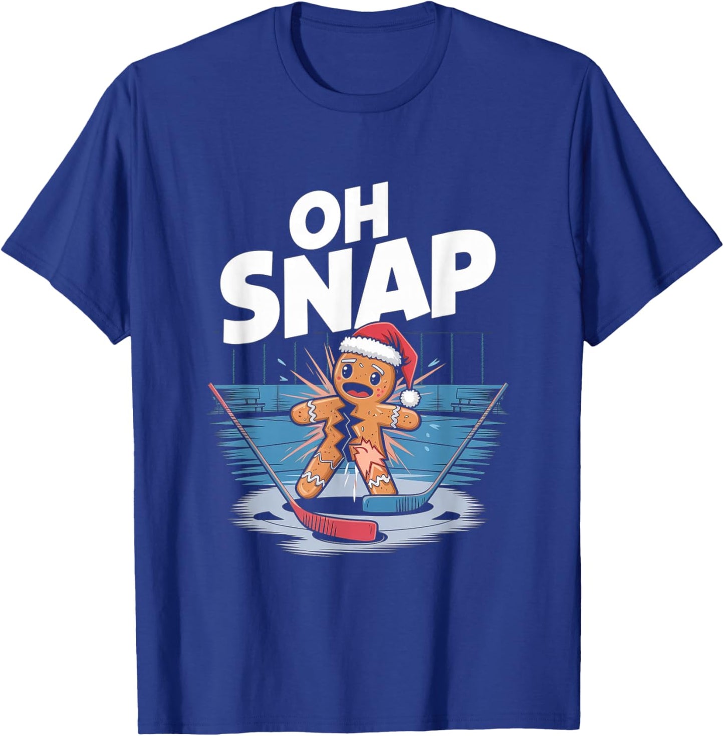 Ice Hockey Christmas Gingerbread T-Shirt - T-Shirt | Royal