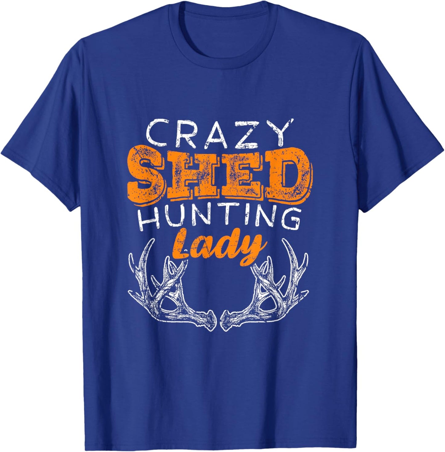 Crazy Shed Hunting Lady Antler T-Shirt - T-Shirt | Royal