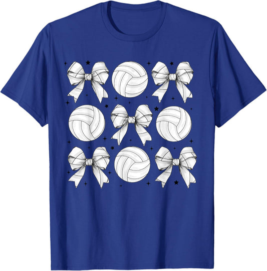 Funny Volleyball For Girls Teens Women Volleyball Coquette T-Shirt - T-Shirt | Royal