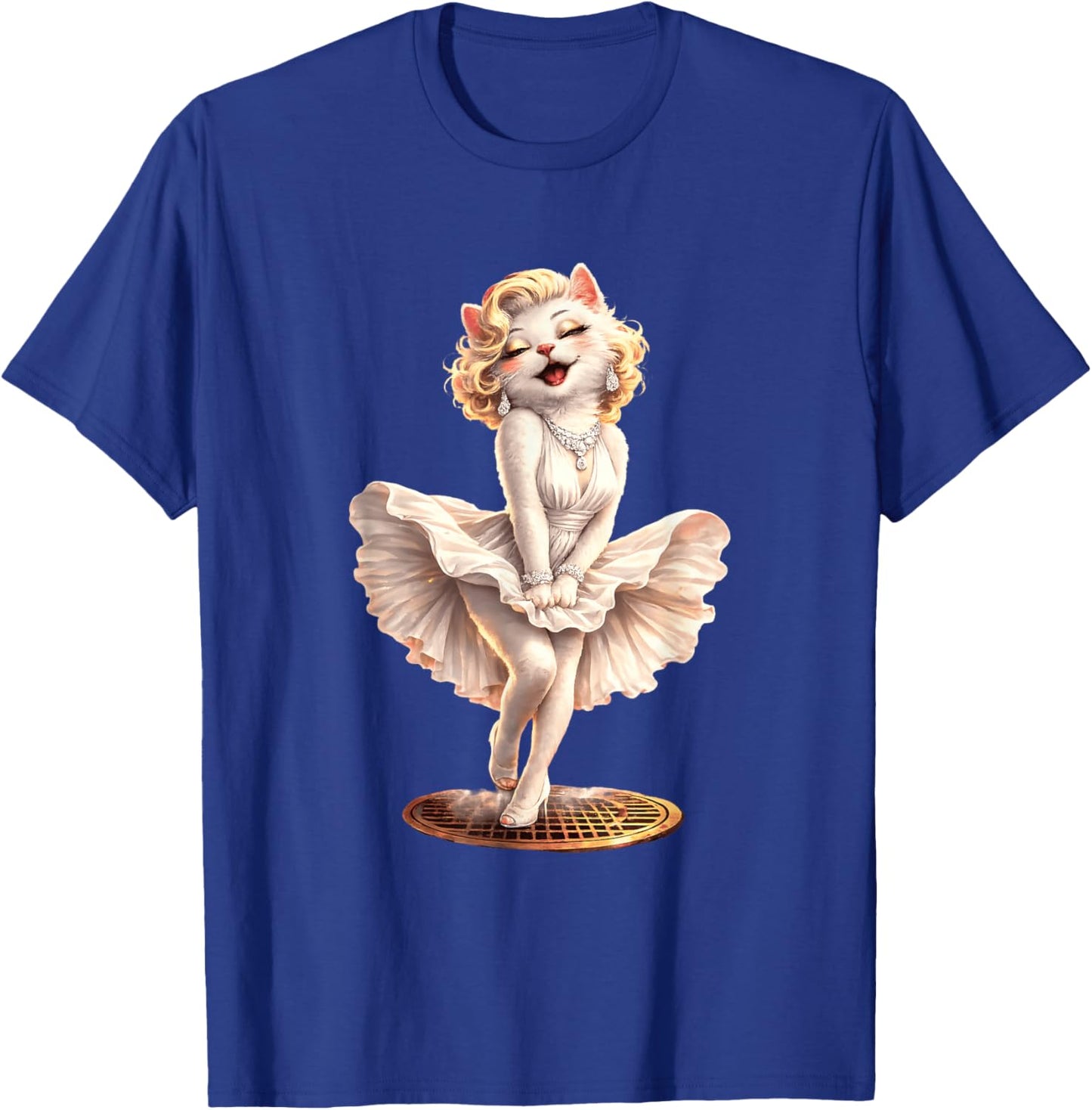 Glamorous Cat Vintage Style Hollywood Theme Design T-Shirt - T-Shirt | Royal