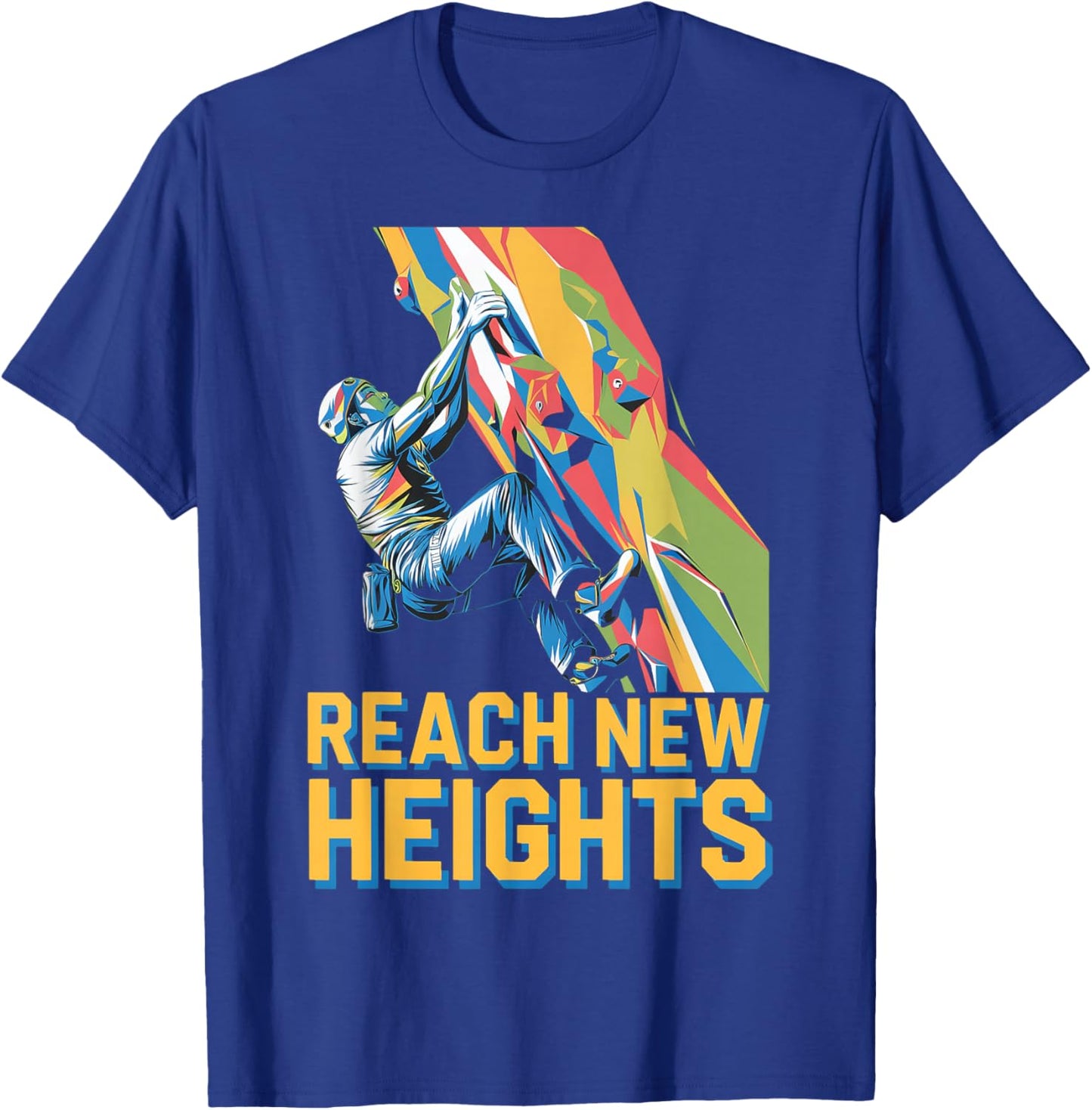 Climber Reaching New Heights for Adventure Lovers T-Shirt - T-Shirt | Royal