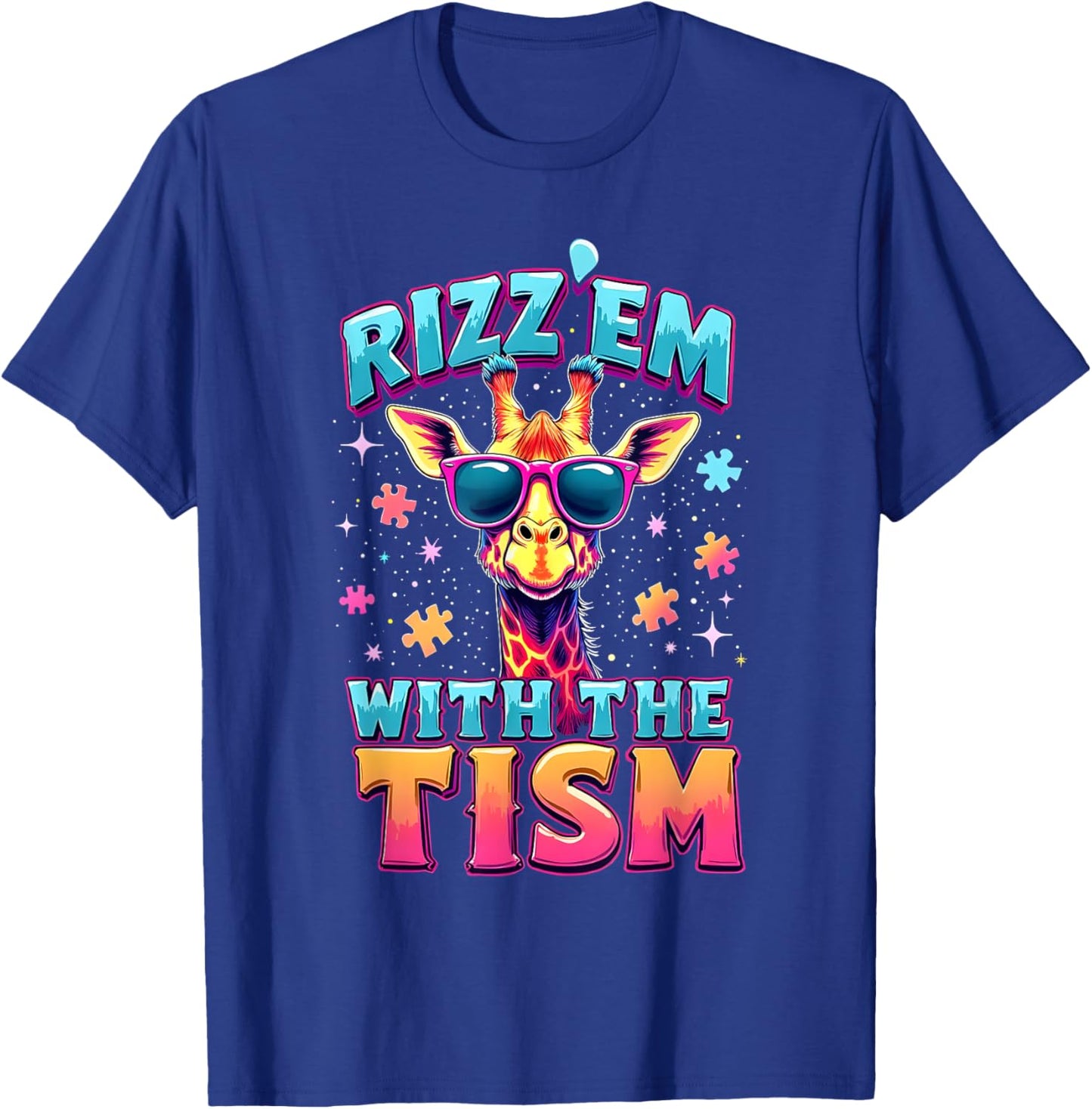 Rizz'em with the TISM Autism Awareness Support Autism T-Shirt - T-Shirt | Royal