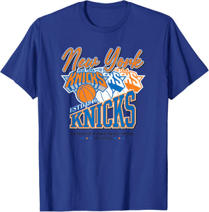 NBA Official New York Knicks Triple Threat T-Shirt - T-Shirt | Royal