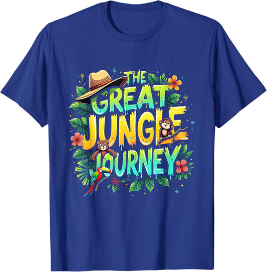 Retro The Great Jungle Journey Adventure Theme VBS Apparel T-Shirt - T-Shirt | Royal