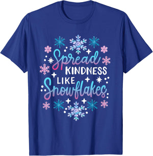 Spread Kindness Like Snowflakes Christmas Mental Health T-Shirt - T-Shirt | Royal