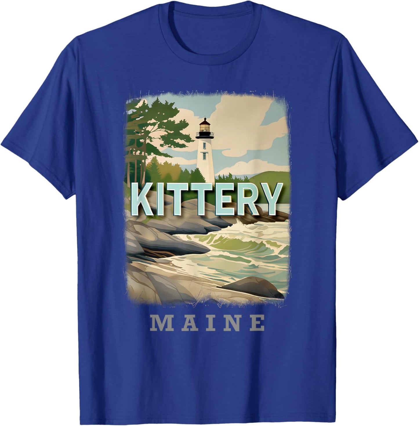 Kittery Maine ME Coastal Charm SD184 T-Shirt - T-Shirt | Royal