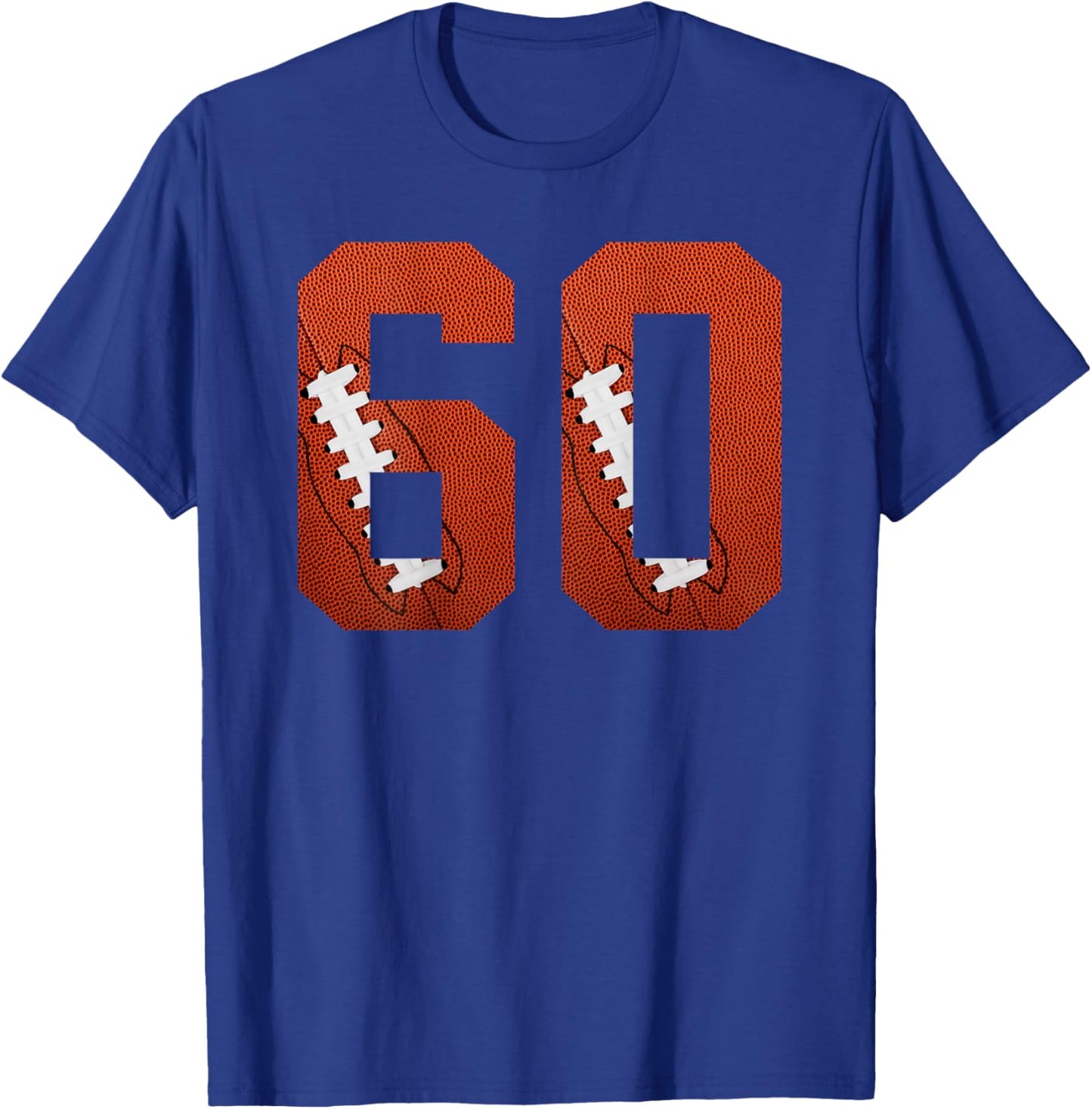 Number 60 BACKSIDE - American Football Jersey Numbered T-Shirt - T-Shirt | Royal