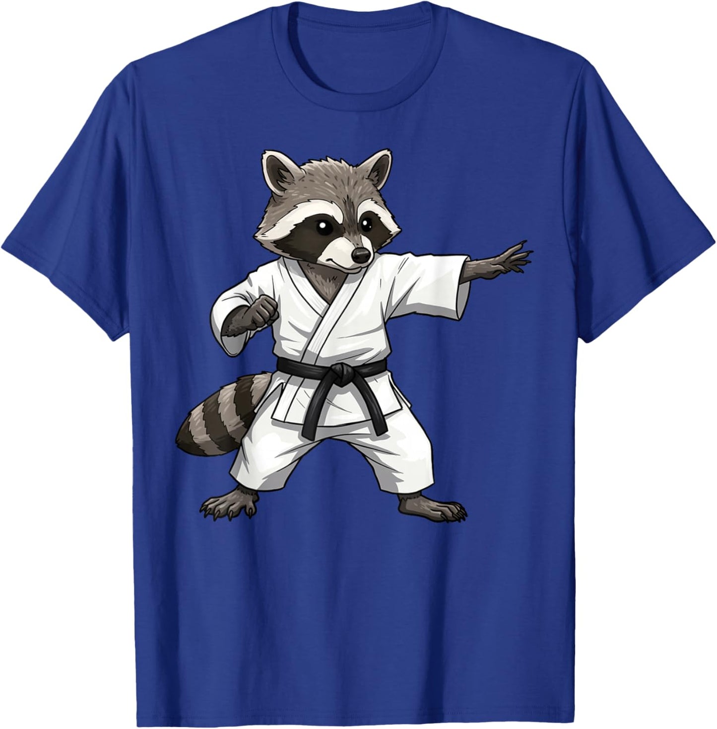 Funny Raccoon Doing Karate Samurai Ninja Raccoon T-Shirt - T-Shirt | Royal