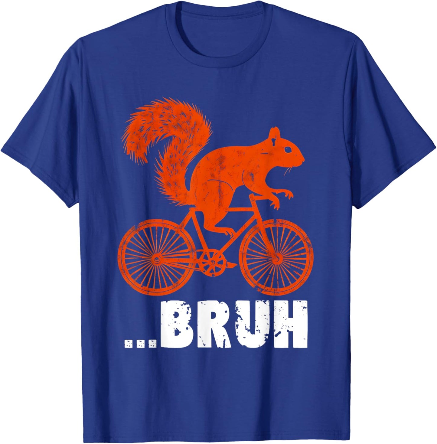 Bruh Squirrel Riding A Bicycle Vintage Bike Squirrel Funny T-Shirt - T-Shirt | Royal