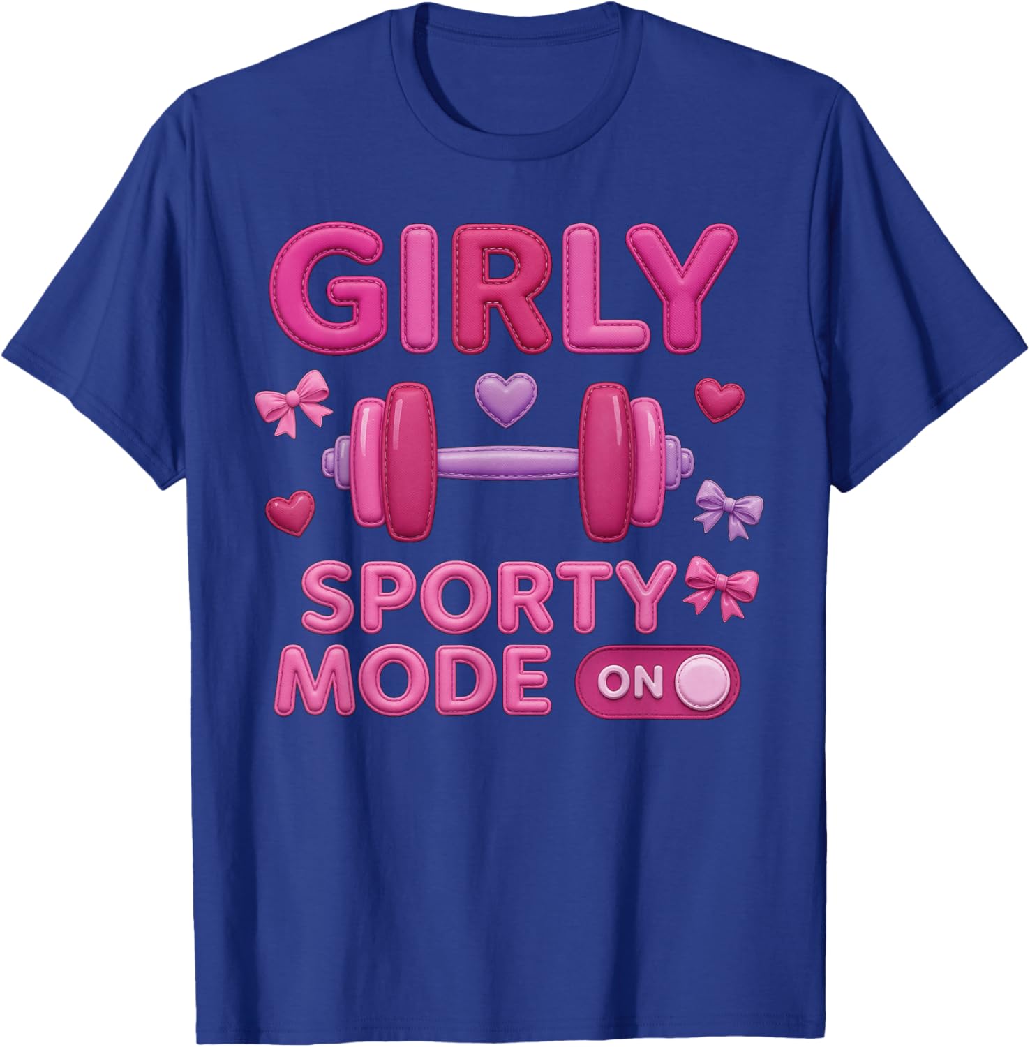 Girly Sporty Gym Mode Weightlifting Women Workout Training T-Shirt - T-Shirt | Royal