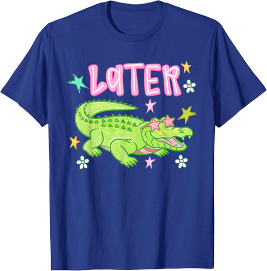 Later Gator Funny Alligator Meme Teacher Kids Last Day T-Shirt - T-Shirt | Royal