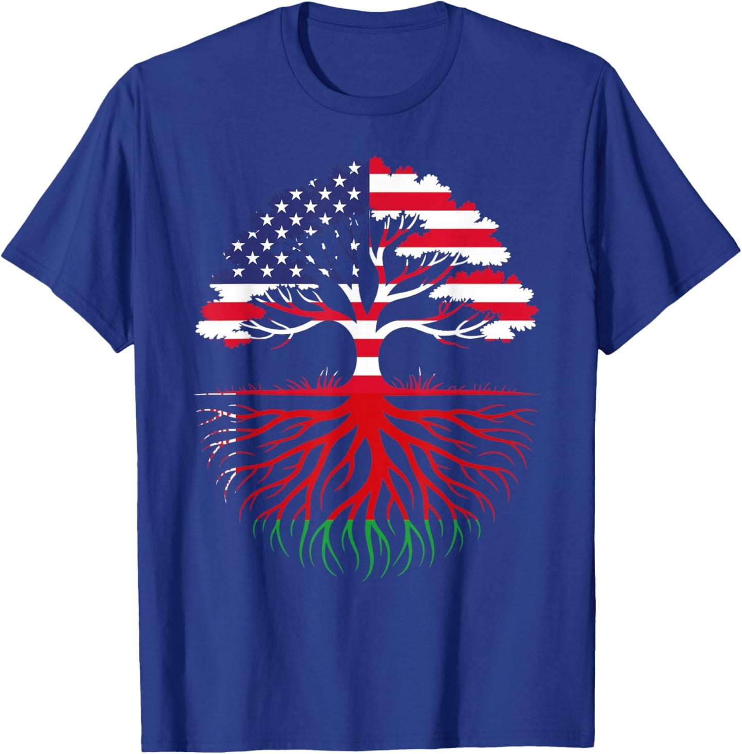 American Grown Belarusian Roots Flag Heritage T-Shirt - T-Shirt | Royal