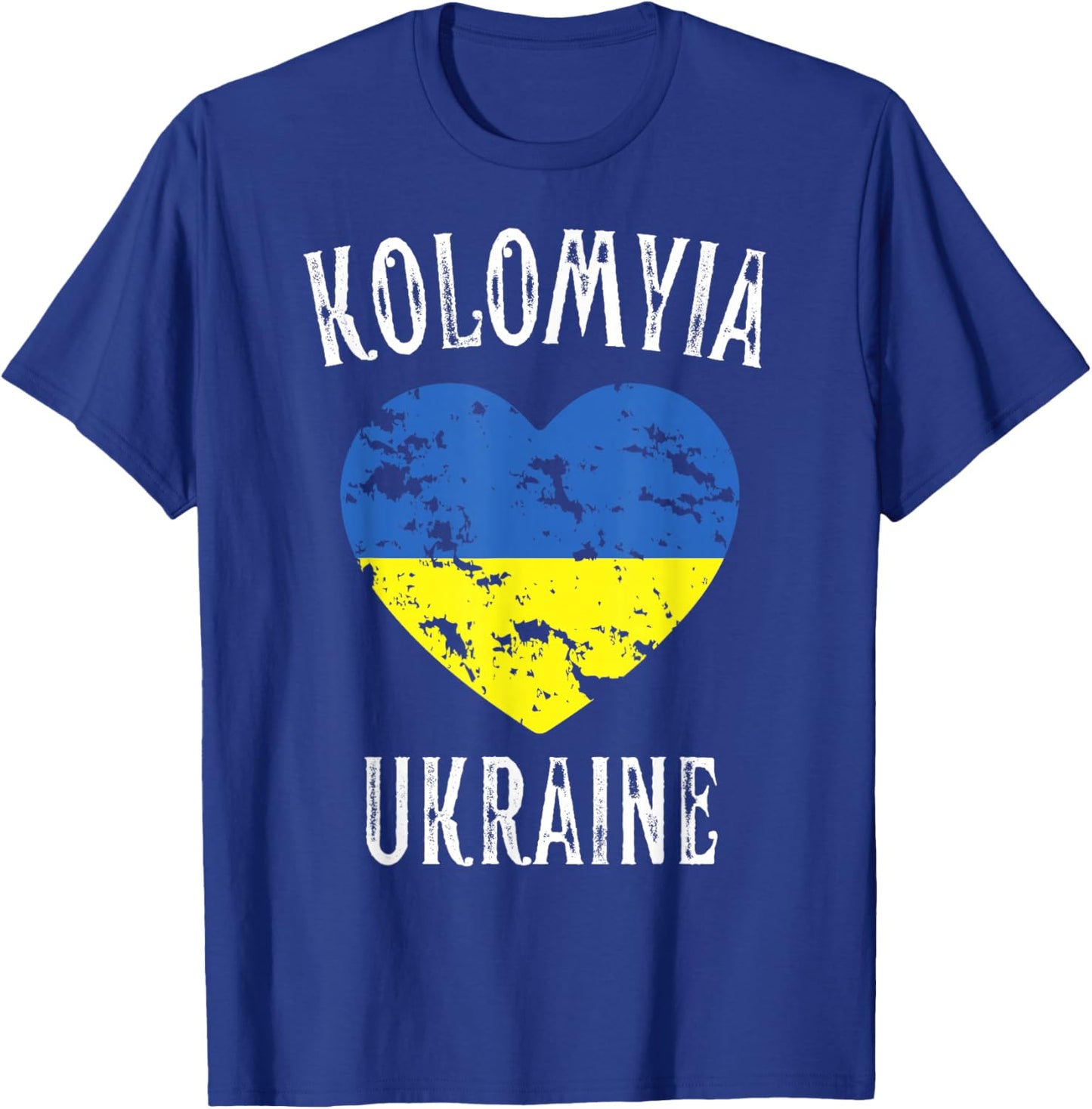 Ukraine Flag Heart Kolomyia City T-Shirt - T-Shirt | Royal