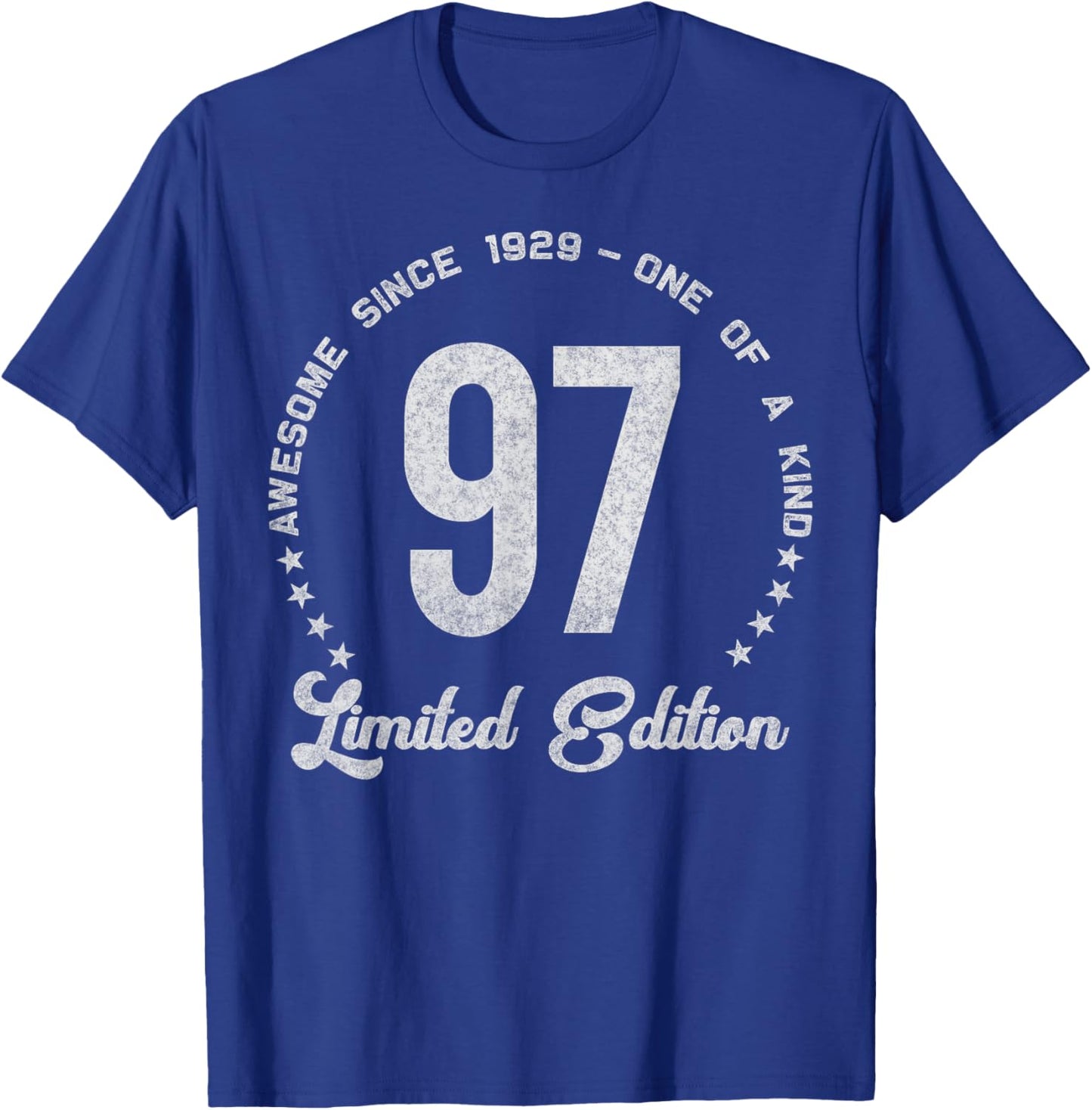 97 Year Old Gifts Vintage 1929 Limited Edition 97th Birthday T-Shirt - T-Shirt | Royal