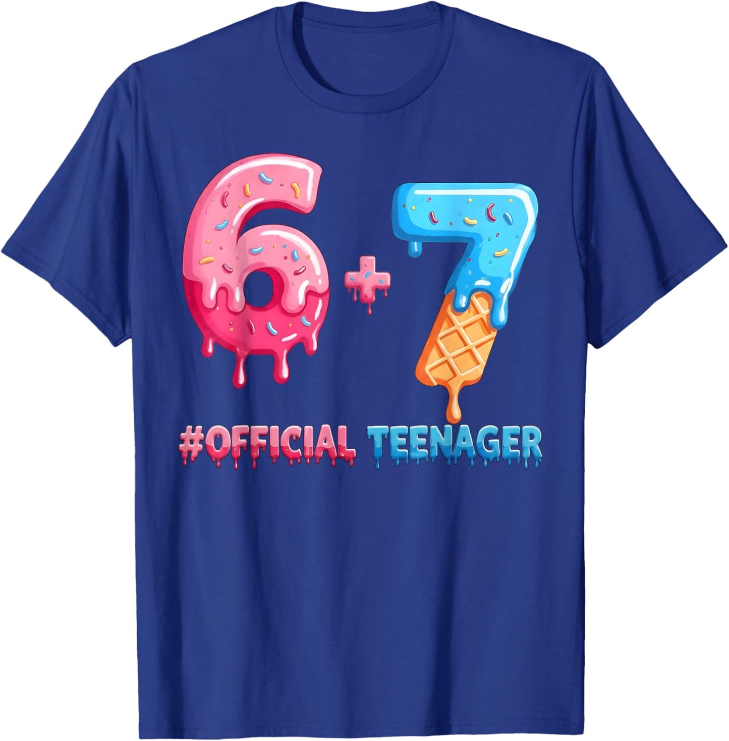 Baseball Ice Cream Drip 6+7 Offizieller Teenager 13. Geburtstag T-Shirt - T-Shirt | Royal