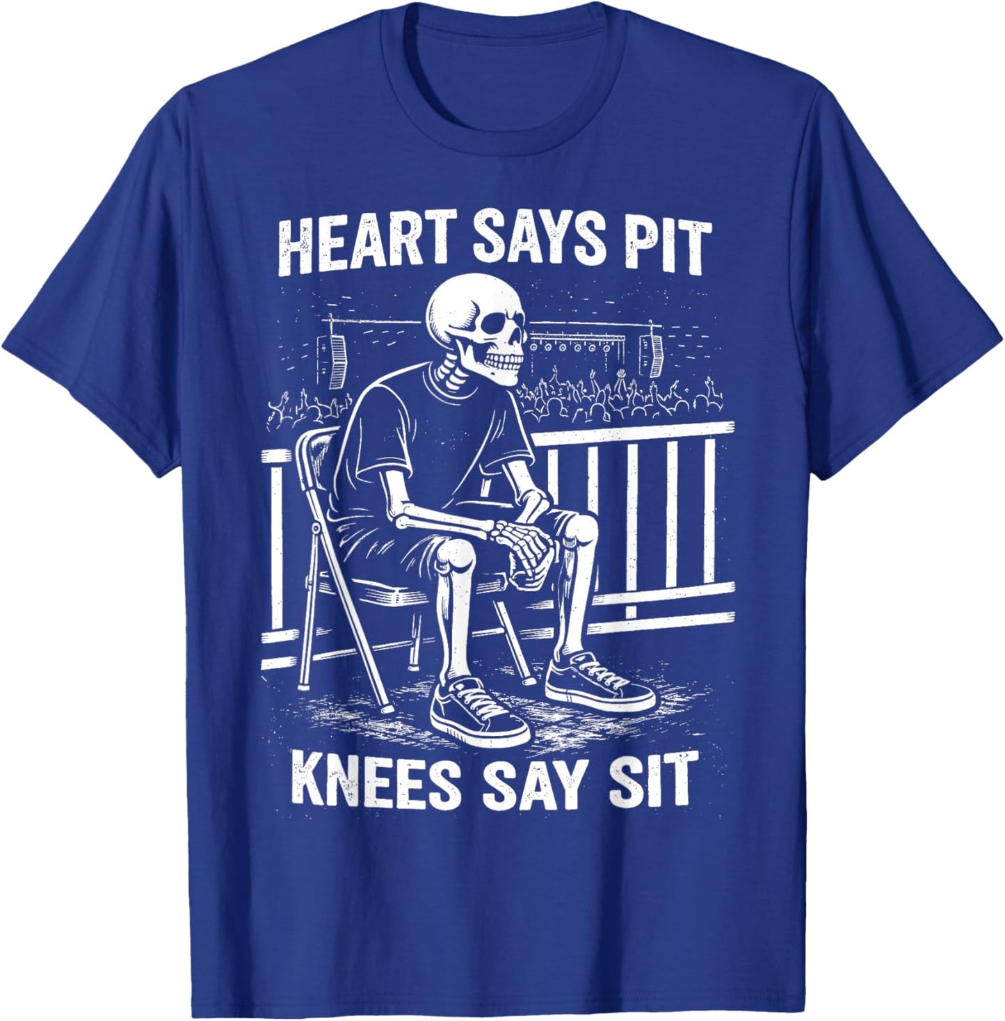 Heart Says Pit Knees Say Sit T-Shirt - T-Shirt | Royal
