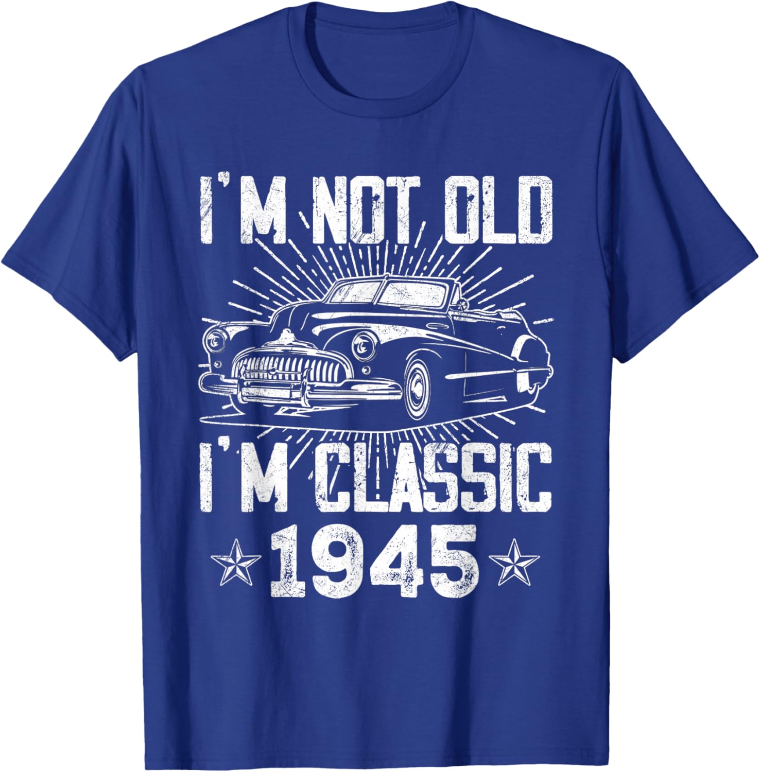80 Year Old Vintage Classic Car 1945 80th Birthday Gifts Men T-Shirt - T-Shirt | Royal