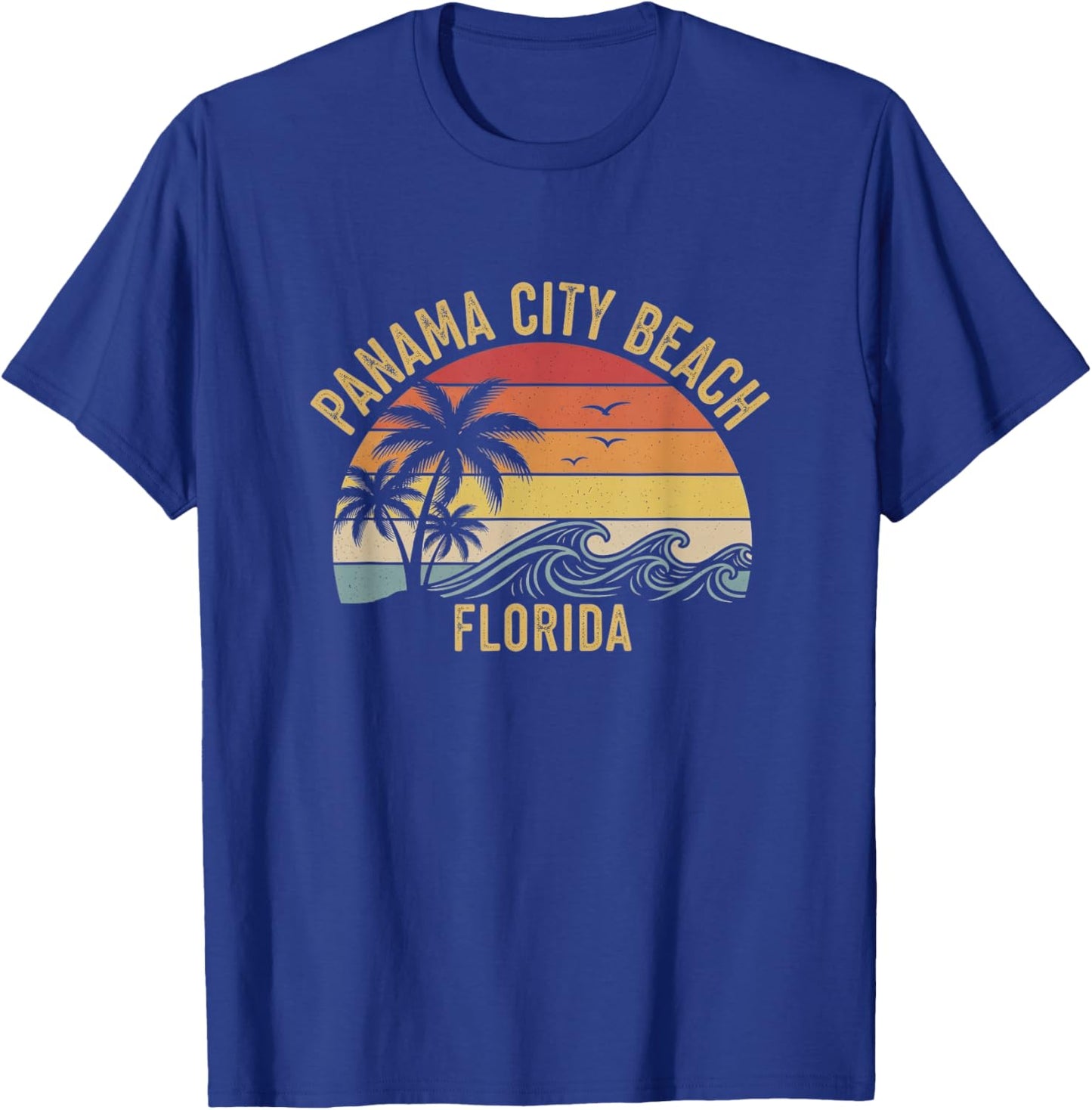 Retro Panama City Beach Florida Art Design T-Shirt - T-Shirt | Royal