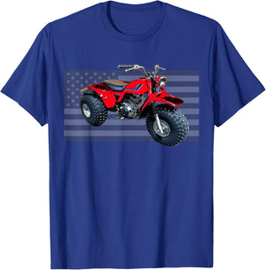 Vintage American Flag 3 Wheeler ATV, ATC T-Shirt - T-Shirt | Royal
