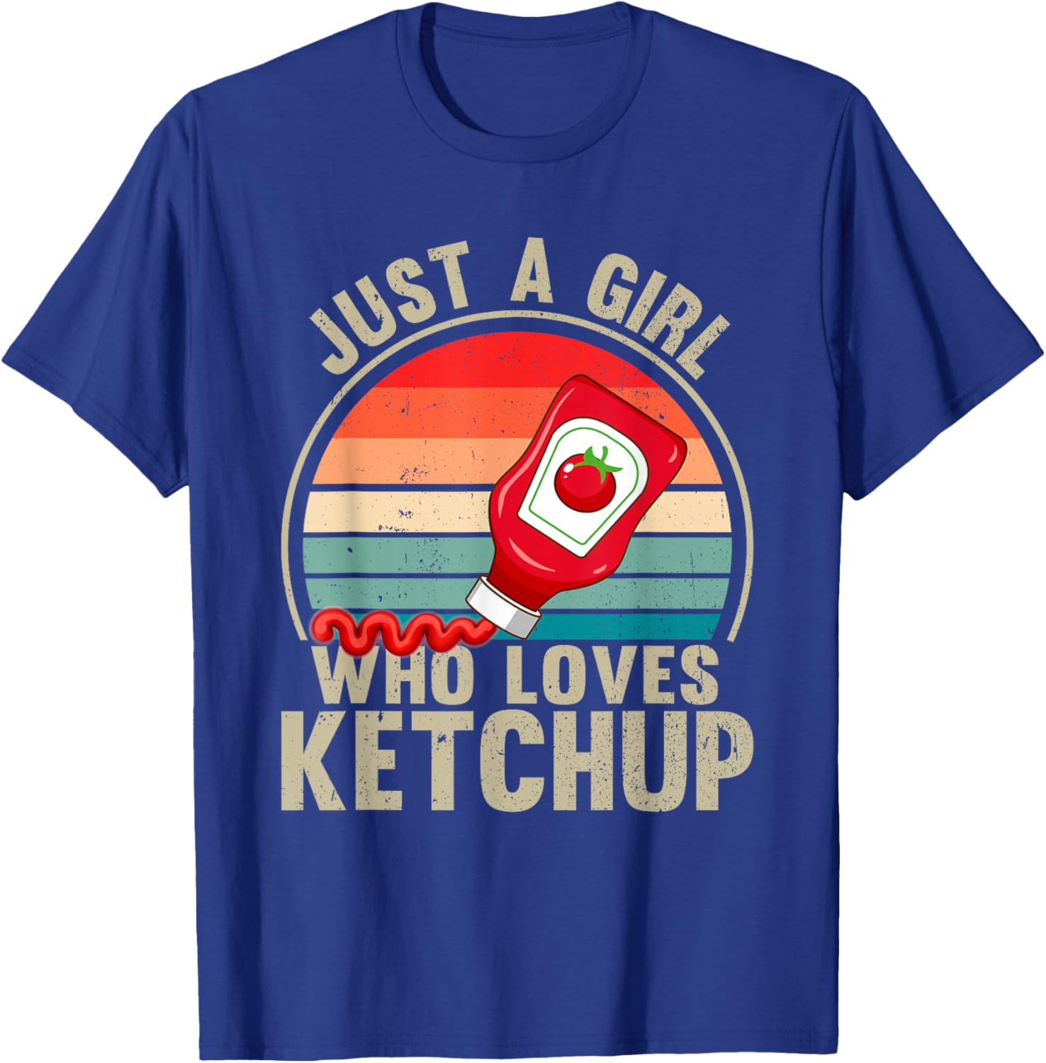 Vintage Girl Ketchup Women Catsup Condiment Lovers T-Shirt - T-Shirt | Royal