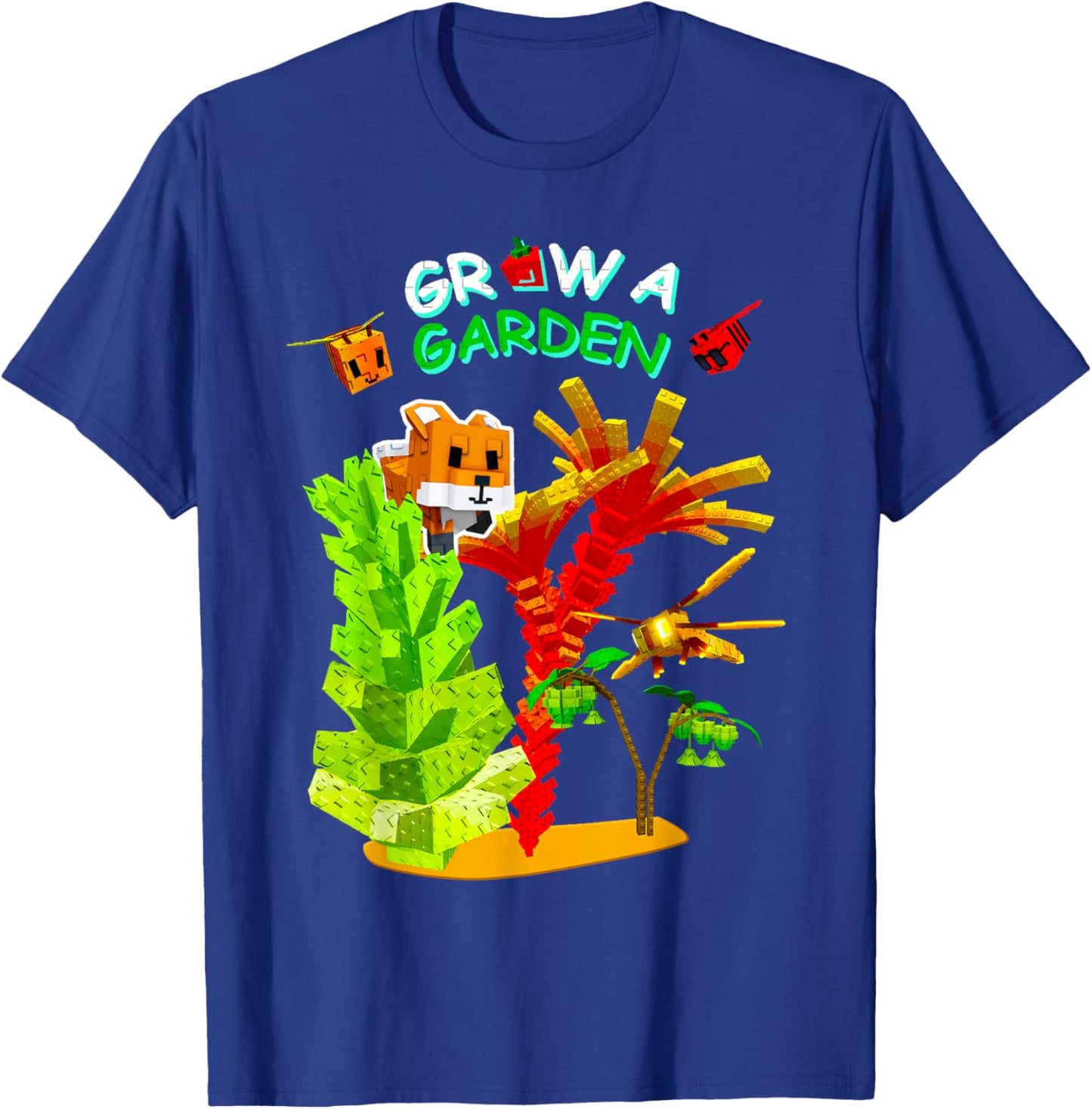 Grow A Garden Romanesco Burning Bud Fox Disco Bee Gamer T-Shirt - T-Shirt | Royal