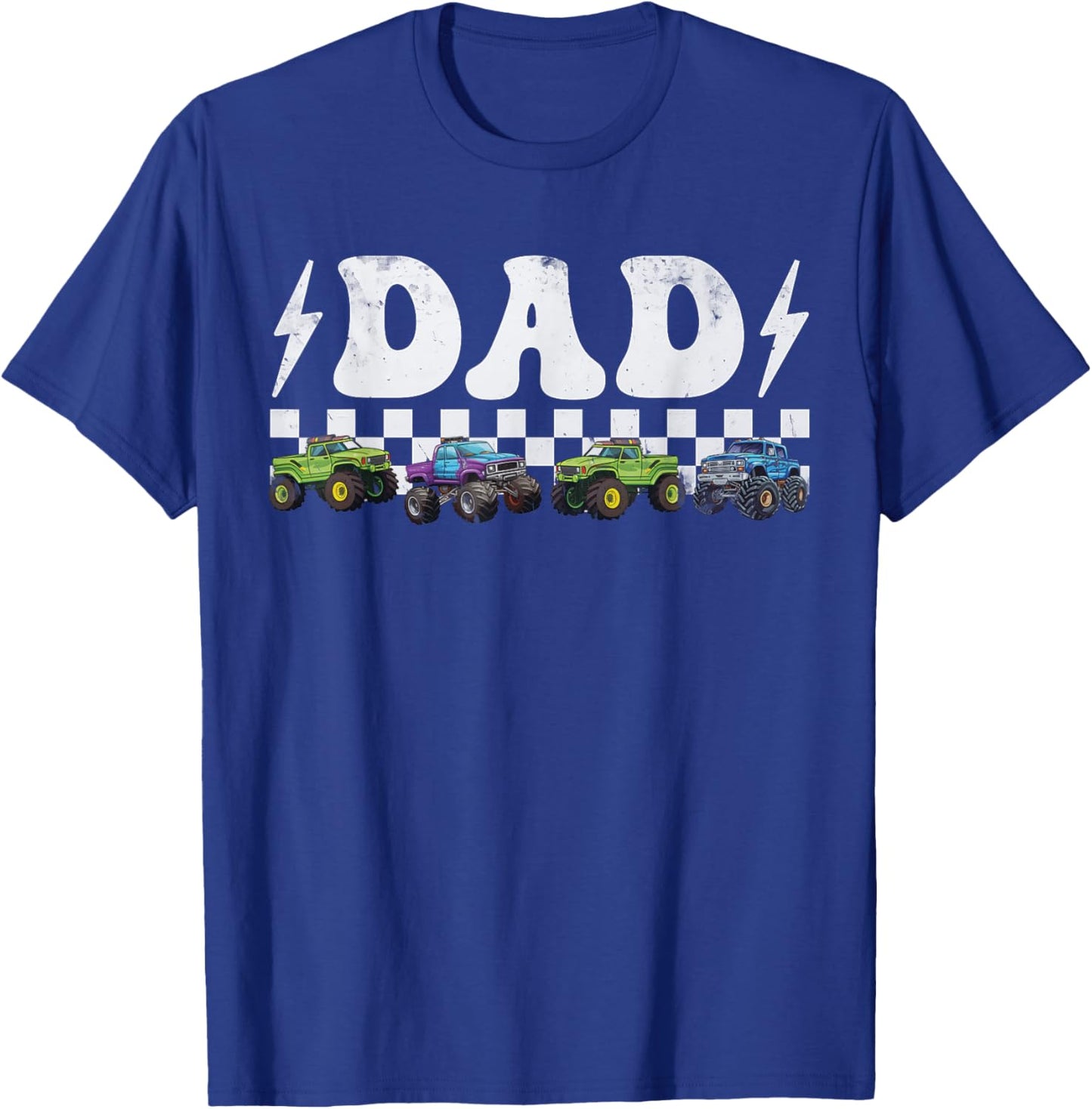 Monster Truck Dad Family Matching Monster Trucks Birthday T-Shirt - T-Shirt | Royal