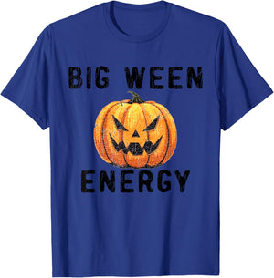 Big Ween Energy Spooky Pumpkin Face Halloween T-Shirt - T-Shirt | Royal