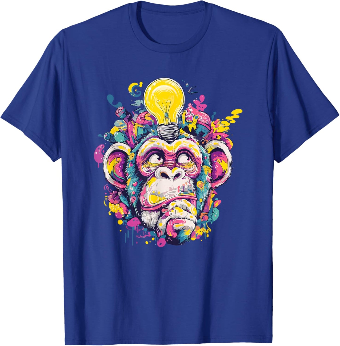 Tête d'ampoule colorée en Forme de Singe T-Shirt - T-Shirt | Royal