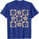 Neutral Checkerboard Daisy Flowers Retro Boho Floral Women T-Shirt - T-Shirt | Royal
