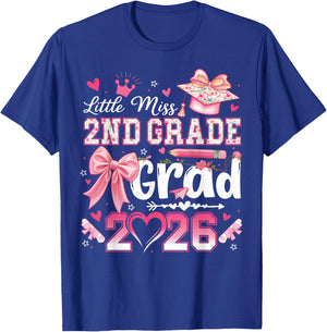 Little Miss 2nd Grade Grad 2026 Girls Kids Graduation T-Shirt - T-Shirt | Royal