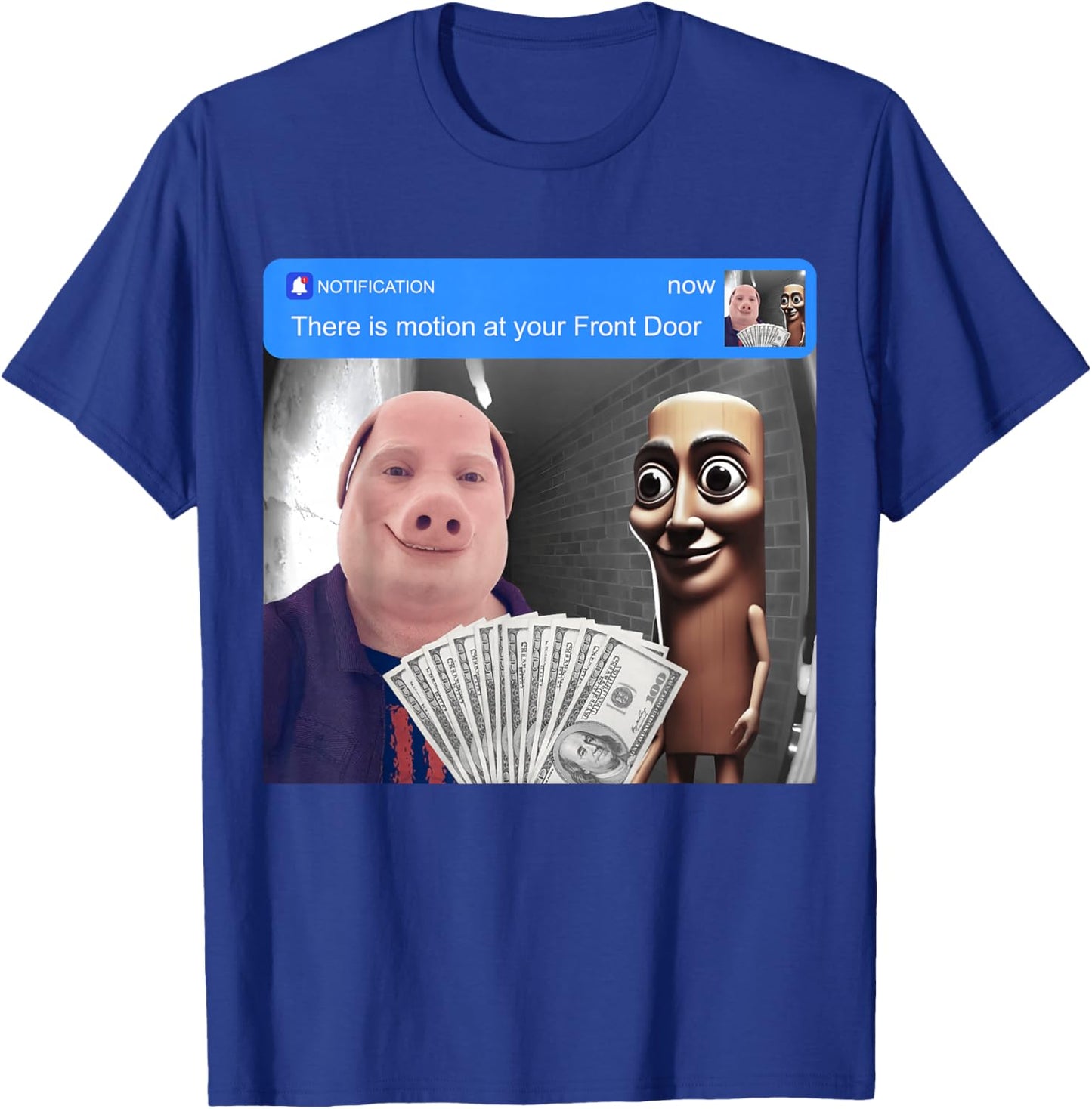 Tung Tung Tung Sahur John Pork Motion at Your Front Door T-Shirt - T-Shirt | Royal