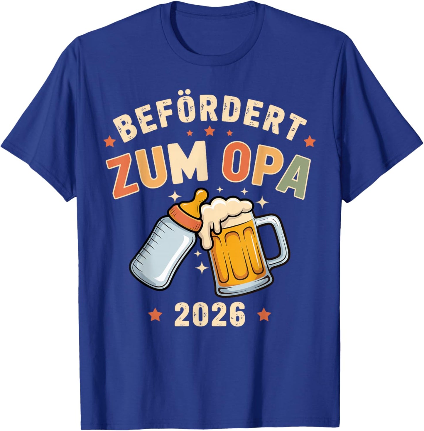 Grandpa 2026 with German Text "Ich werde Opa Schwangeran" T-Shirt - T-Shirt | Royal