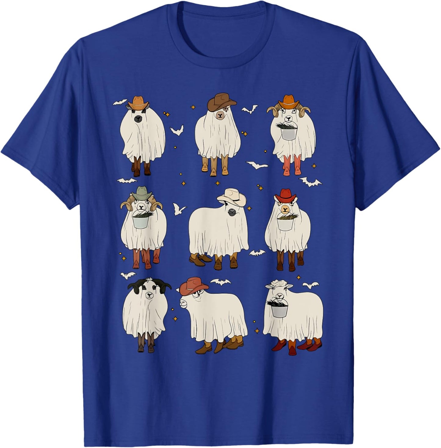 Vintage Sheep Ghost Farm Animals Farmer Halloween Costume T-Shirt - T-Shirt | Royal