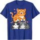 Cats Pyramid Pile Hearts Cute Kitten Kitty Girls Kids Women T-Shirt - T-Shirt | Royal