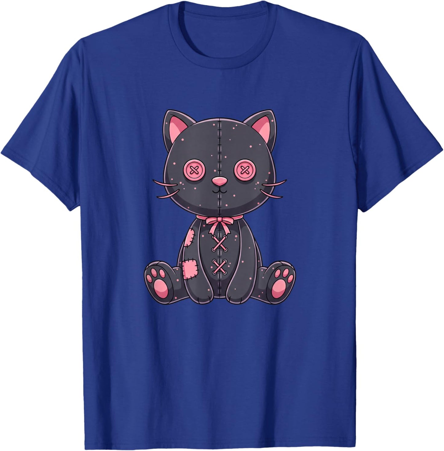 Voodoo Plush Cat Button-Eye Stitched Cat for Cat Lovers T-Shirt - T-Shirt | Royal