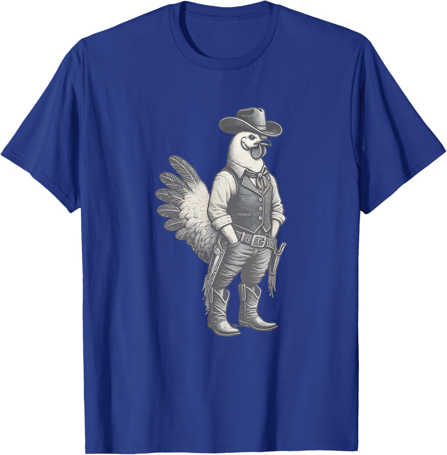 Vintage Rooster Cowboy Cowgirl Western Country T-Shirt - T-Shirt | Royal