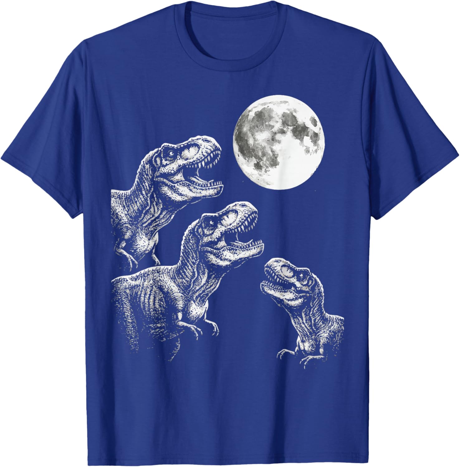 T-Rex Howling At Moon T-Shirt - T-Shirt | Royal