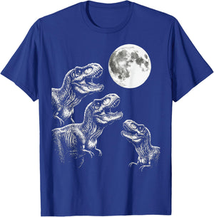 T-Rex Howling At Moon T-Shirt - T-Shirt | Royal