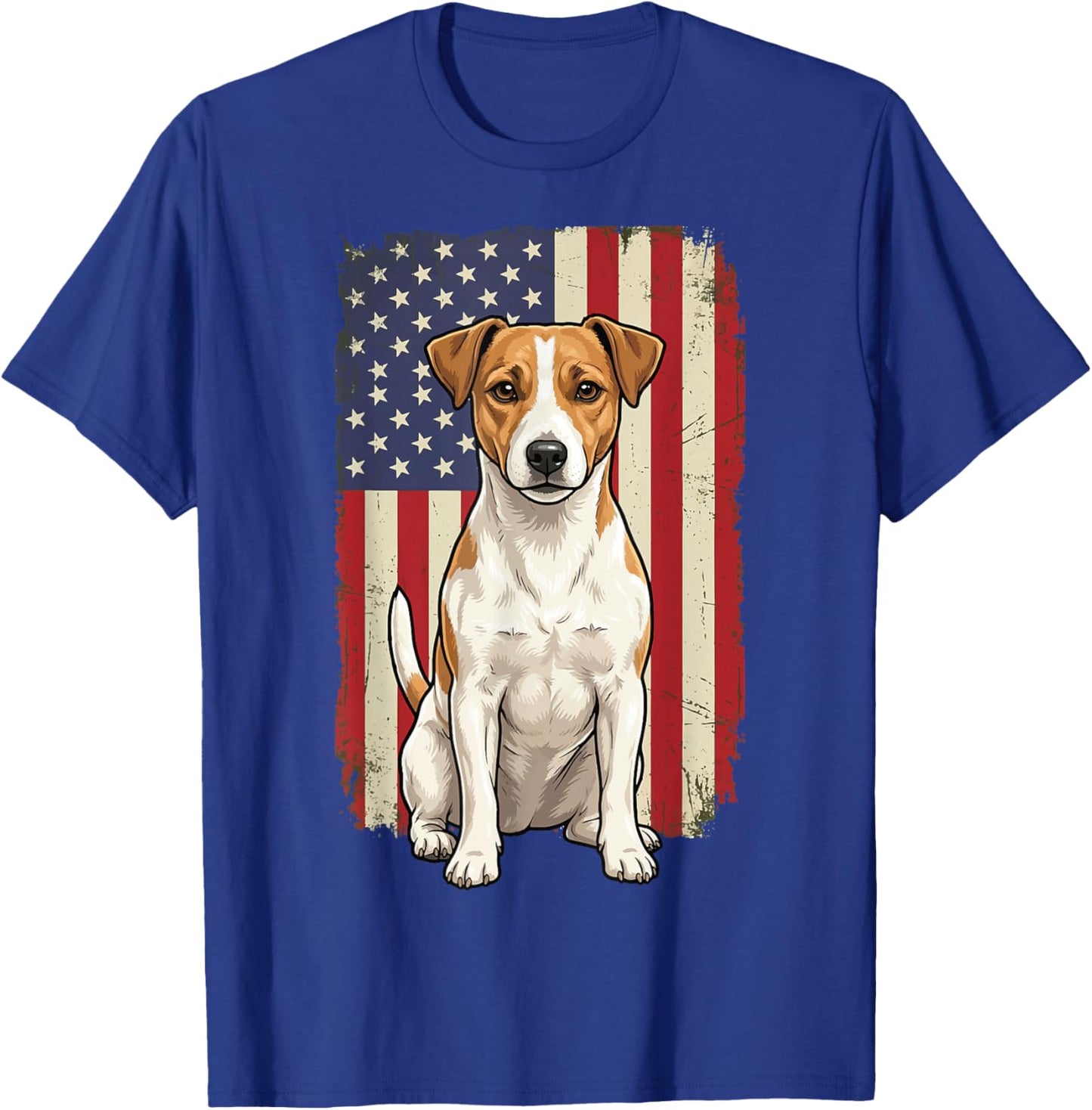 Jack Russell Terrier USA Flag T-Shirt - T-Shirt | Royal