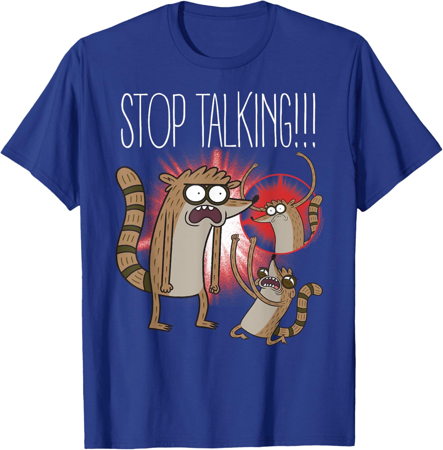 Regular Show Rigby Stop Talking! Funny Cartoon T-Shirt - T-Shirt | Royal
