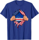 Cape Verdean American Flag Pride Heritage Patriotic T-Shirt - T-Shirt | Royal