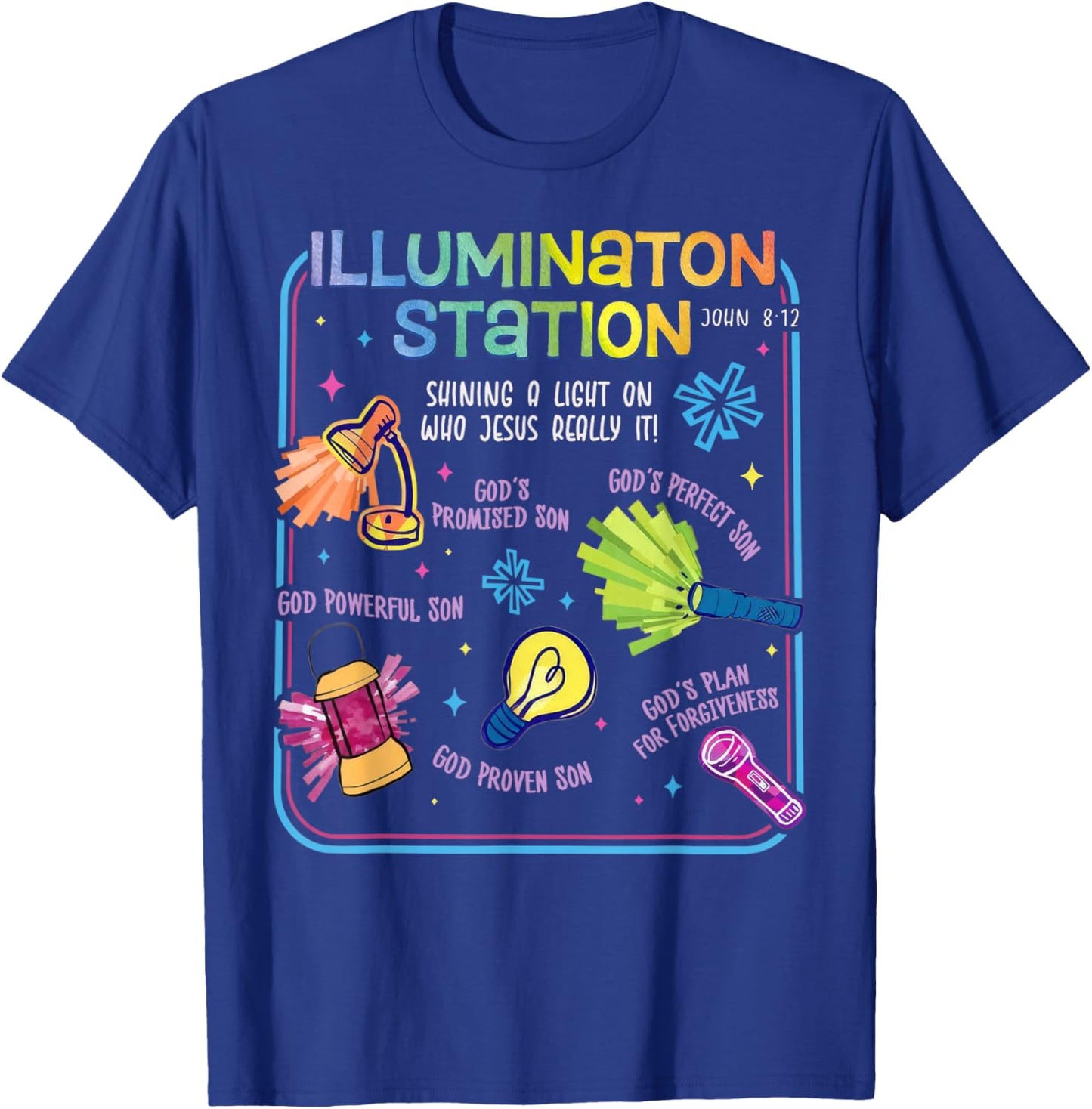 Illumination Station VBS 2026 Bible Jesus Christian Lights T-Shirt - T-Shirt | Royal