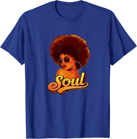 Vintage Funk Soul Music, Brotha, Sista Retro 60s 70s 80s T-Shirt - T-Shirt | Royal