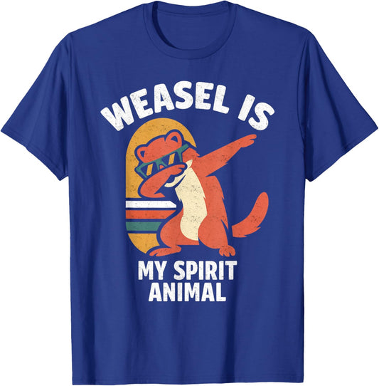 Retro Dabbing Weasel is My Spirit Animal Vintage T-Shirt - T-Shirt | Royal