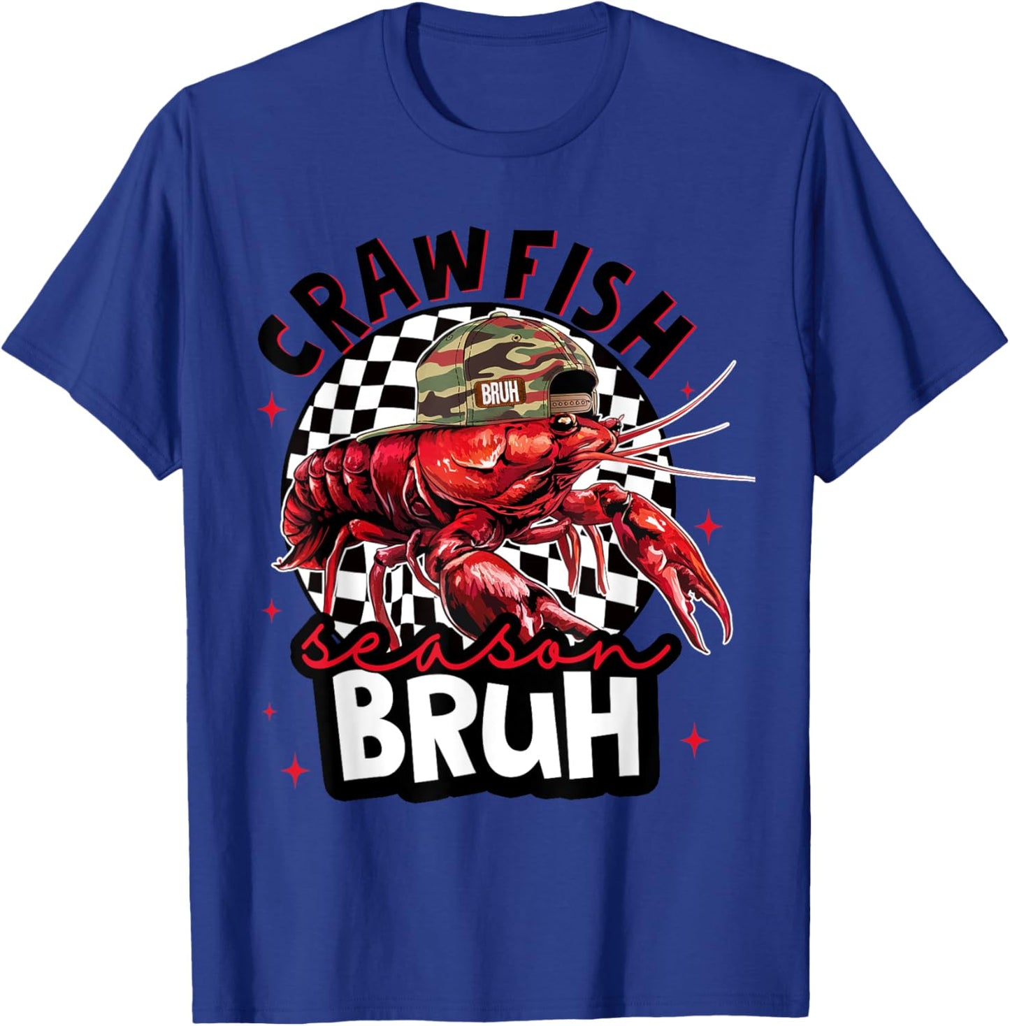 Crawfish Season Bruh Funny Crawfish Hat Boy Crawfish Preppy T-Shirt - T-Shirt | Royal