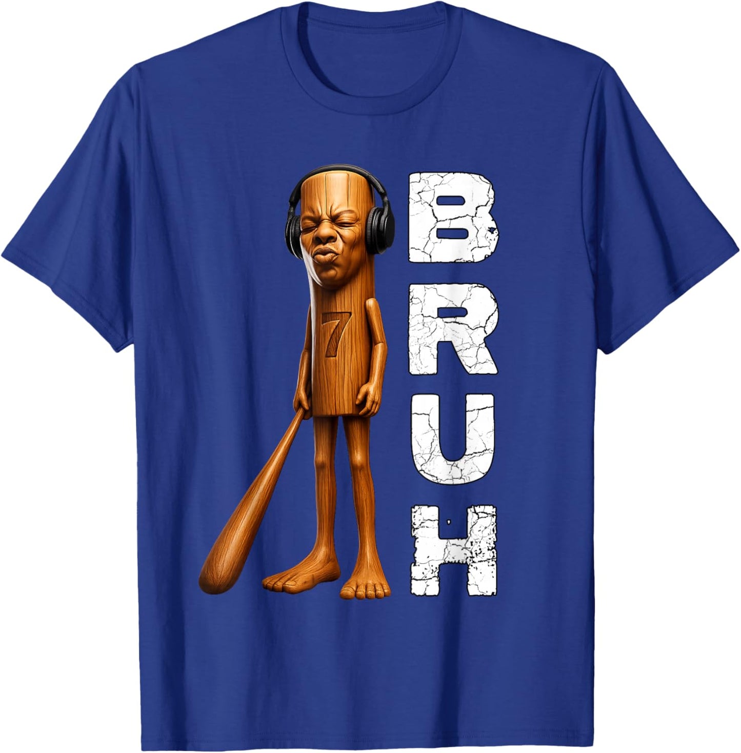 Funny Tung Tung Tung Speed Face Tuff Brainrot Meme T-Shirt - T-Shirt | Royal
